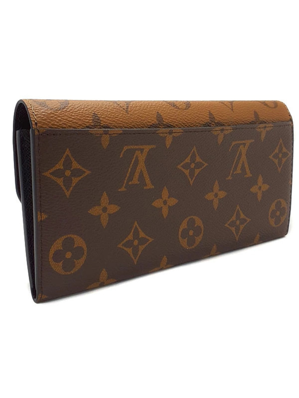 Louis Vuitton Bi fold Portefeuille Emilie Wallet Reverse Monogram Long